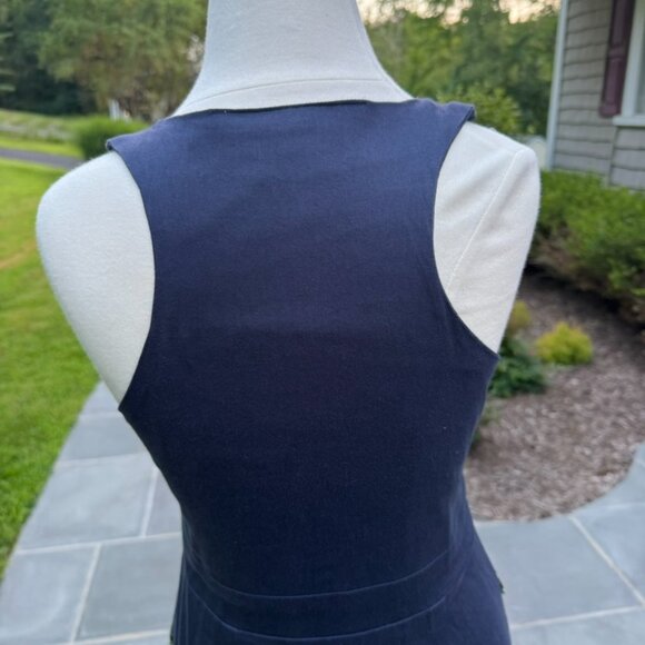 Gretchen Scott Navy Blue~Green Beaded Sleeveless Dress Size XS - Picture 7 of 12